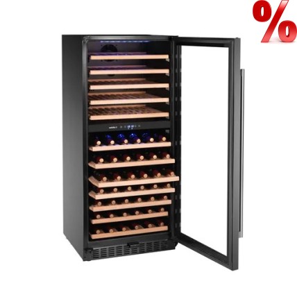 VYNO ŠALDYTUVAS, 2 zonų, 265L, Juodas, 570x595x(H)1400mm-Hendi